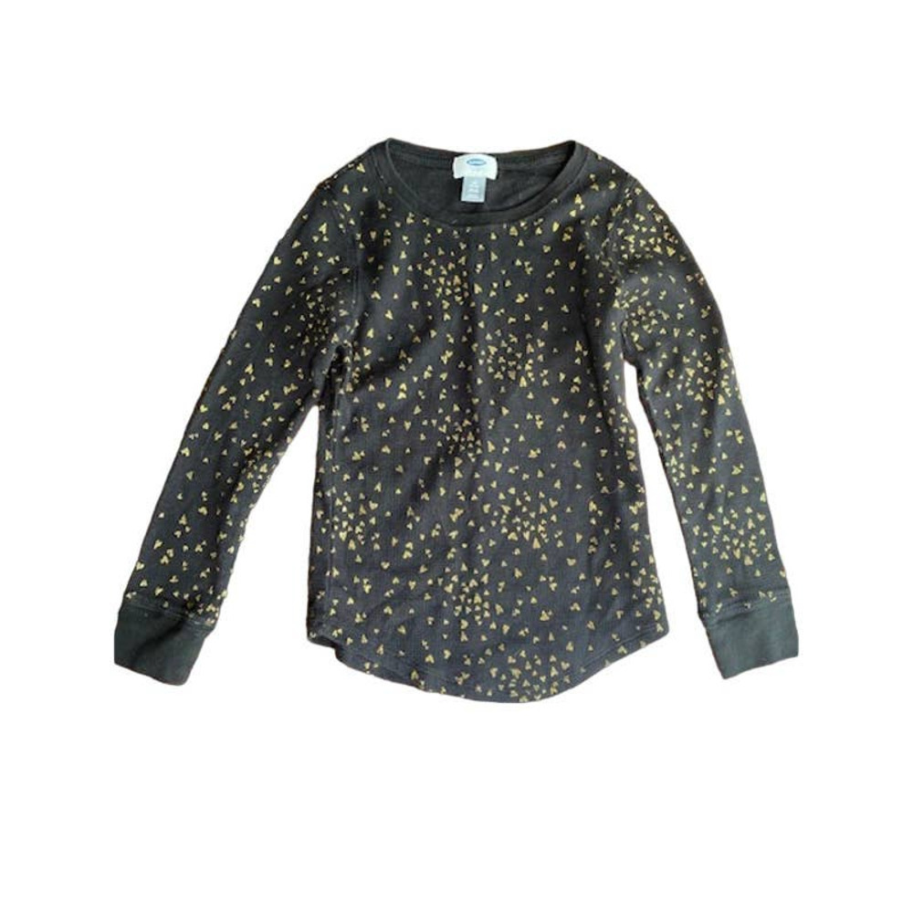 Old‎ Navy long sleeve top girls size Large 10-12 Black/Gold NWOTs
